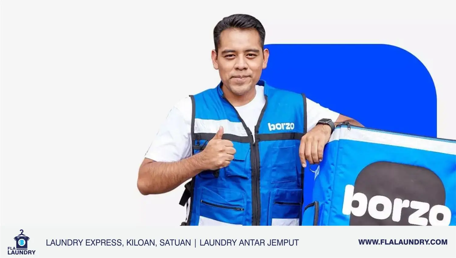 laundry express kilat satuan premium layanan laundry antar jemput melalio kurir transportasi online borzo delivery fla laundry jogja