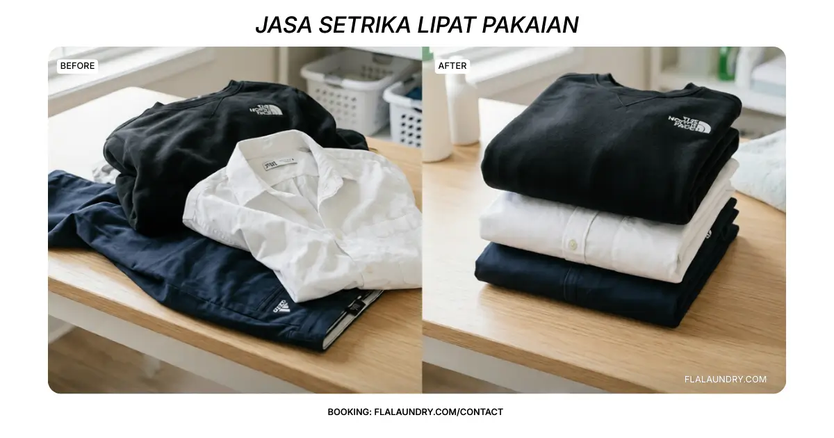 jasa setrika dan lipat pakaian harian terbaik antar jemput flalaundry.com